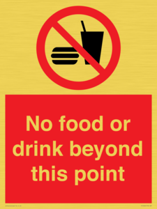 No food or drink beyond this point